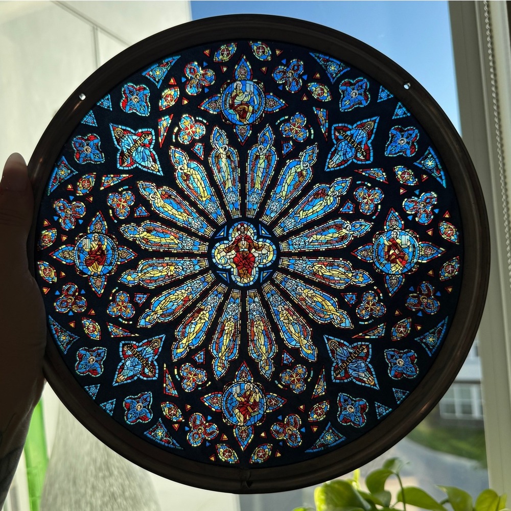 VtG Glassmasters Stained Glass St John Cathedral Rose Window Suncatcher 10.5"